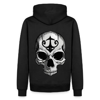 Skull Viking - Men’s Premium Organic Hoodie - black - Back - Nico (187cm)