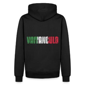 Lustige italienische Italien Vaffanculo Hand Geste - Männer Premium Bio Hoodie - Schwarz - Hinten - Nico (187cm)