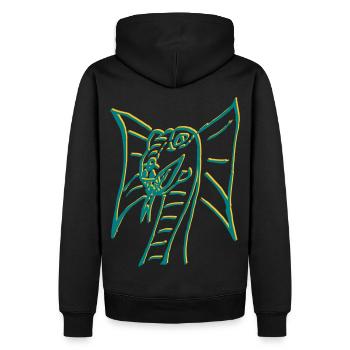 Tête de serpent 2 couleurs - Sweat à capuche Premium bio Homme - noir - Dos - Nico (187cm)