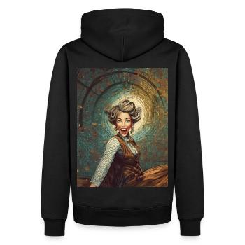 Femme folle - Rétro - Sweat à capuche Premium bio Homme - noir - Dos - Nico (187cm)