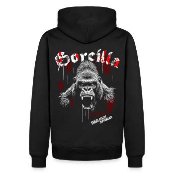 Goreilla - TheBlackCat - Männer Premium Bio Hoodie - Schwarz - Hinten - Nico (187cm)
