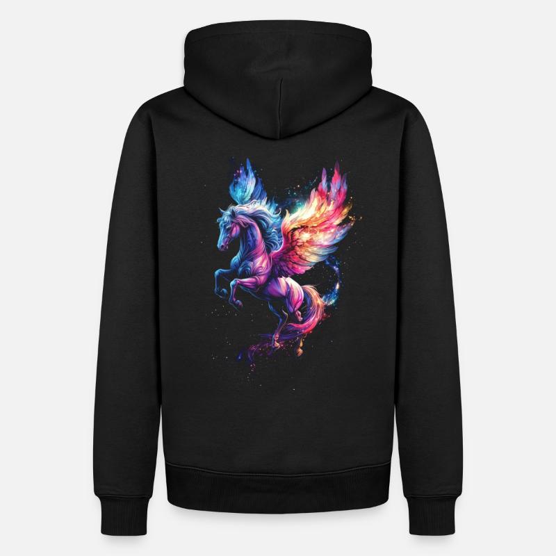 Pegasus - Männer Premium Bio Hoodie - Schwarz