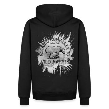 Ours Splash Gris - Nothing compares To Nature - Sweat à capuche Premium bio Homme - noir - Dos - Nico (187cm)