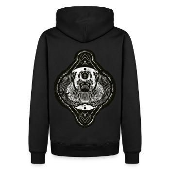 Mond-Skarabäus - Männer Premium Bio Hoodie - Schwarz - Hinten - Nico (187cm)