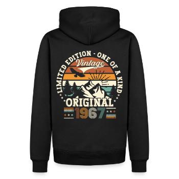 Original vintage 1967 55th birthday gift - Men’s Premium Organic Hoodie - black - Back - Nico (187cm)