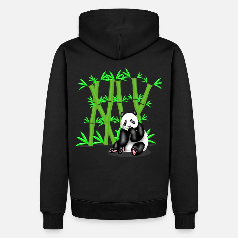 BAMBU PANDA - Sweat à capuche Premium bio Homme - noir