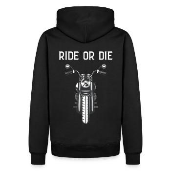 Reite oder stirb - Männer Premium Bio Hoodie - Schwarz - Hinten - Nico (187cm)