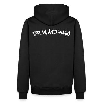 DRUM AND BASS Graffiti Drippy Style Backprint - Men’s Premium Organic Hoodie - black - Back - Nico (187cm)