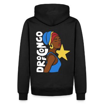 DRC DR of Congo Kongo Kinshasa Black Heritage - Männer Premium Bio Hoodie - Schwarz - Hinten - Nico (187cm)