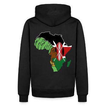 Kenya Kenianische Flagge Afrika Black Heritage - Männer Premium Bio Hoodie - Schwarz - Hinten - Nico (187cm)