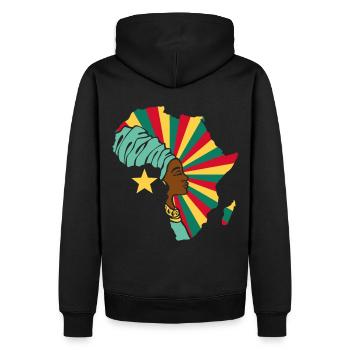 Cameroun Cameroun Drapeau Afrique Patrimoine ethnique - Sweat à capuche Premium bio Homme - noir - Dos - Nico (187cm)