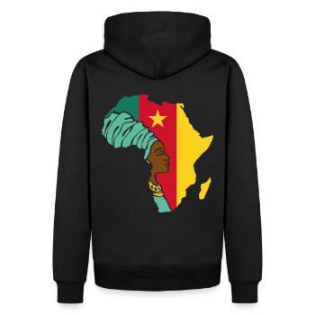 Cameroon Cameroon Flag Africa Ethnic Heritage - Men’s Premium Organic Hoodie - black - Back - Nico (187cm)