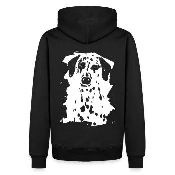 Dalmate - Sweat à capuche Premium bio Homme - noir - Dos - Nico (187cm)