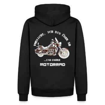 Motorrad Ü50 Rocket 3Touring - Männer Premium Bio Hoodie - Schwarz - Hinten - Nico (187cm)