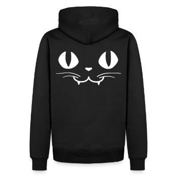 Katze - Helloween- Vampir - Männer Premium Bio Hoodie - Schwarz - Hinten - Nico (187cm)