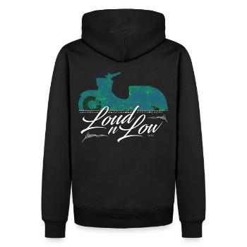 LOUD N LOW - Simson Schwalbe KR51 DDR DesignArt - - Sweat à capuche Premium bio Homme - noir - Dos - Nico (187cm)