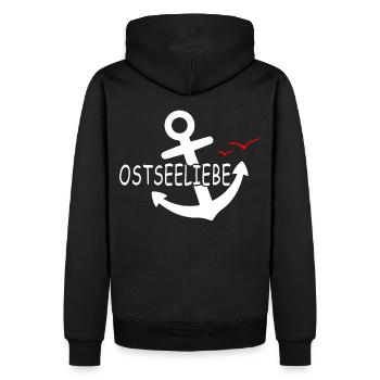 Ostseeliebe - Der verlorene Anker - Männer Premium Bio Hoodie - Schwarz - Hinten - Nico (187cm)
