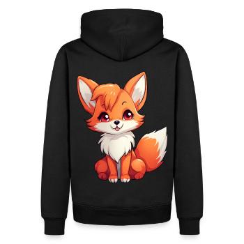Lustiger Kawaii-Fuchs zum Liebhaber von Anime und Manga - Männer Premium Bio Hoodie - Schwarz - Hinten - Nico (187cm)