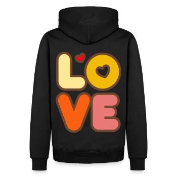 Signe de paix Amour des années 60 des années 70 Costume Groovy Hippie - Sweat à capuche Premium bio Homme - noir - Dos - Nico (187cm)