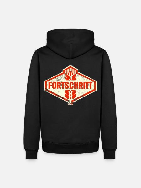 DDR FORTSCHRITT Retro Logo Ostalgie LPG - Männer Premium Bio Hoodie - Schwarz