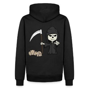 Petite faucheuse - Sweat à capuche Premium bio Homme - noir - Dos - Nico (187cm)