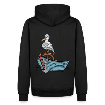 Möwe Matrose maritim Boot Seemann Ahoi - Männer Premium Bio Hoodie - Schwarz - Hinten - Nico (187cm)