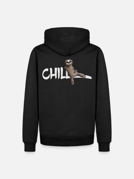 Chil paresse confortable dépendent refroidissement occasionnel - Sweat à capuche Premium bio Homme - noir