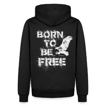 Born to be free Free Liberer Aigle sauvage motard - Sweat à capuche Premium bio Homme - noir - Dos - Nico (187cm)