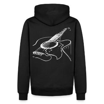 Guitare acoustique - Amateurs de musique - Sweat à capuche Premium bio Homme - noir - Dos - Nico (187cm)