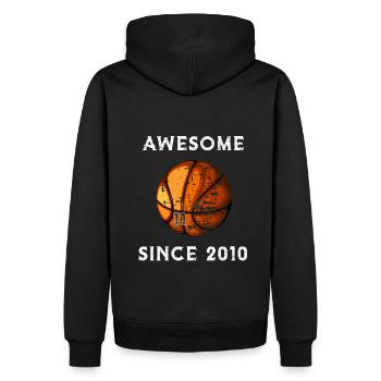 Basketball 2010 Anniversaire - Sweat à capuche Premium bio Homme - noir - Dos - Nico (187cm)