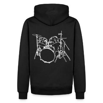 Schlagzeug - Drummer - Männer Premium Bio Hoodie - Schwarz - Hinten - Nico (187cm)