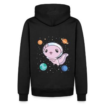 Funny Axolotl Space - Men’s Premium Organic Hoodie - black - Back - Nico (187cm)