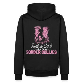 Einzigartiges Border-Collie-Design für - Männer Premium Bio Hoodie - Schwarz - Hinten - Nico (187cm)