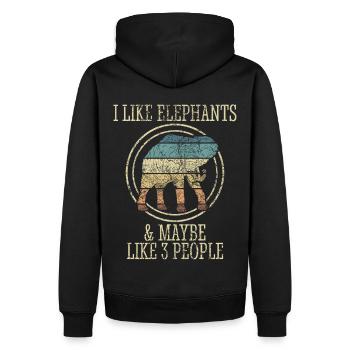 Elefant Spirit Animal Liebe Vintage Design - Männer Premium Bio Hoodie - Schwarz - Hinten - Nico (187cm)