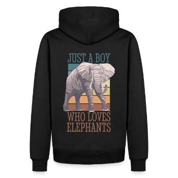 Rétro Vintage éléphant spirituel Animal Design - Sweat à capuche Premium bio Homme - noir - Dos - Nico (187cm)