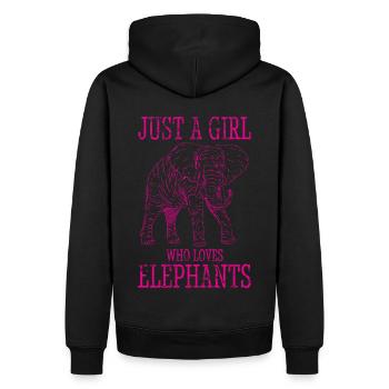 Elefant Spirit Tier Vintage Design - Männer Premium Bio Hoodie - Schwarz - Hinten - Nico (187cm)