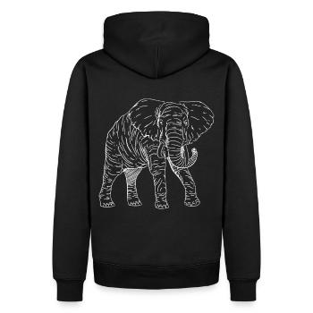 d’éléphant Animal Rétro Vintage Design - Sweat à capuche Premium bio Homme - noir - Dos - Nico (187cm)