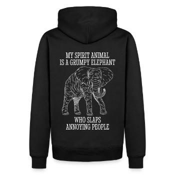 Collection d’animaux éléphant rétro - Sweat à capuche Premium bio Homme - noir - Dos - Nico (187cm)