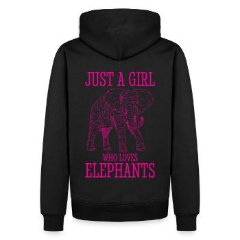 Éléphant Animal amour rétro Design - Sweat à capuche Premium bio Homme - noir - Dos - Nico (187cm)