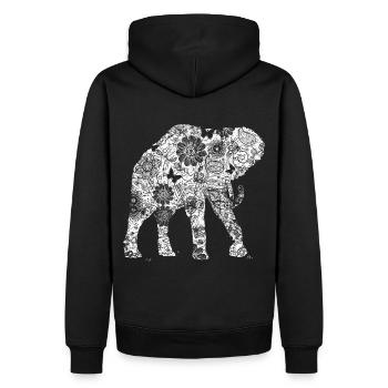 d’éléphant Animal Rétro Vintage Design - Sweat à capuche Premium bio Homme - noir - Dos - Nico (187cm)