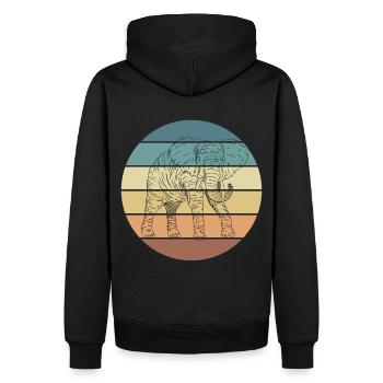 Elefant Liebe Geisttier Design - Männer Premium Bio Hoodie - Schwarz - Hinten - Nico (187cm)