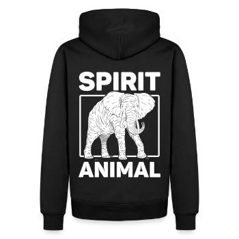 Retro Elefant Spirit Animal Design - Männer Premium Bio Hoodie - Schwarz - Hinten - Nico (187cm)