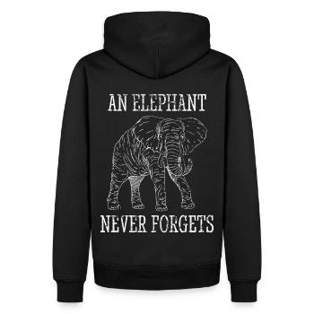 Éléphant amant Animal Design - Sweat à capuche Premium bio Homme - noir - Dos - Nico (187cm)