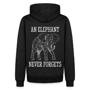 Elefant Liebe Geist Tier Vintage Design - Männer Premium Bio Hoodie - Schwarz - Hinten - Nico (187cm)