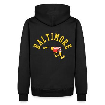 Baltimore Usa Drapeau Patriot Proud Homeland - Sweat à capuche Premium bio Homme - noir - Dos - Nico (187cm)