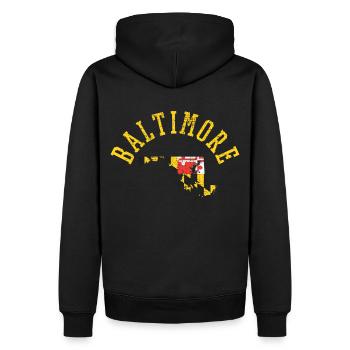 Baltimore Patriot USA Drapeau Amour de la patrie - Sweat à capuche Premium bio Homme - noir - Dos - Nico (187cm)