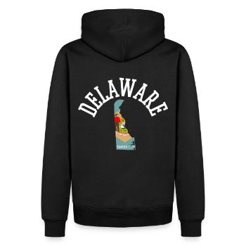Delaware Usa Patriot Flagge Stolzes Heimatland - Männer Premium Bio Hoodie - Schwarz - Hinten - Nico (187cm)