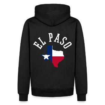 El Paso Patriot USA Drapeau Homeland Pride Design - Sweat à capuche Premium bio Homme - noir - Dos - Nico (187cm)