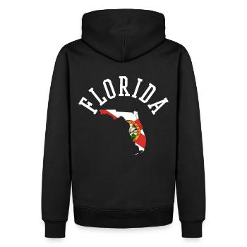 Stolzes Florida Usa Flaggen Design Für Patrioten - Männer Premium Bio Hoodie - Schwarz - Hinten - Nico (187cm)