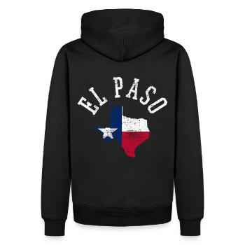 El Paso USA Flagge Patriotisches Design - Männer Premium Bio Hoodie - Schwarz - Hinten - Nico (187cm)